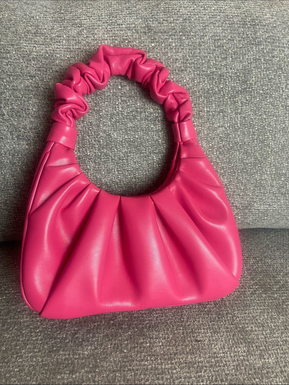 MMS Design Studio Hot Pink Ruched-Handle Shoulder Bag
